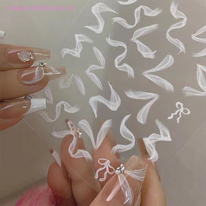 1 Tờ Ruy Băng Ren Trắng Với Ngọc Trai Dán Móng Tay Dính Móng Tay Nghệ Thuật Miếng Dán Móng Tay Trang Trí Nghệ Thuật [Làm Đẹp]