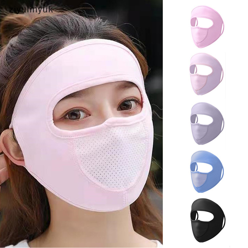 Ziyulinyuk Mùa Hè Băng Lụa Mặt Balaclava Full Cover Mùa Hè Chống Tia UV Mỏng EN