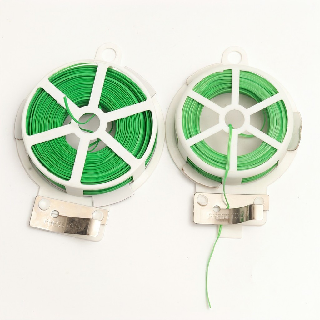 Cuộn dây kẽm bọc nhựa buộc cành lan, hoa hồng, cuốn cây, buộc đồ đa năng 20m, 50m, 100m xanh