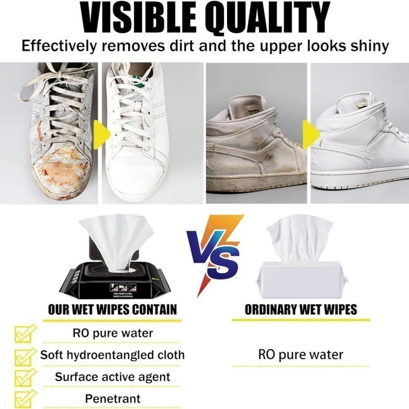 (COMBO 5 GÓI) KHĂN LAU SNEAKER DÙNG 1 LẦN,KHĂN LAU GIÀY TRẮNG TIỆN LỢI,Du Lịch Di Động Gọn Nhẹ