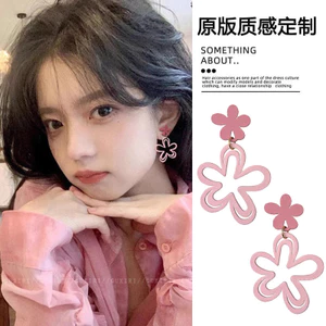 Hoa Hồng Bông Tai Mùa Hè Nữ Phong Cách Mới Ánh Sáng Sang Trọng Biển Kỳ Nghỉ Phong Cách Bông Tai Bông Tai