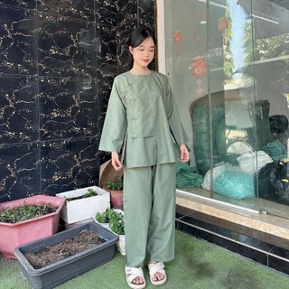 Vạt hò tixi cao cấp nút thắt, set đồ nộ nữ thời trang pháp phục Áo