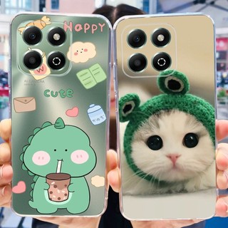 Honor X6b JDY-LX1 JDY-LX2 2024 Vỏ sơn hình mèo khủng long dễ thương HonorX6b X 6B 4G Vỏ điện thoại TPU silicon mềm