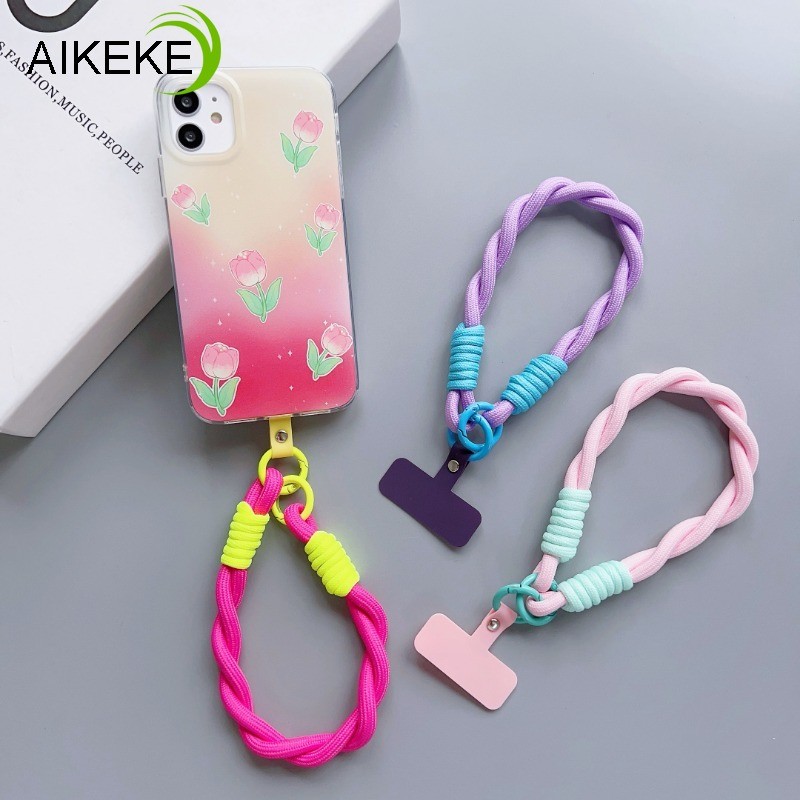 Phong Cách Hàn Quốc Đơn Giản Kinh Doanh Dây Buộc Thẻ ID Giá Đỡ Nylon Cổ Tay Bện Chống Mất Đa Năng Điện Thoại Di Động Dây Đeo