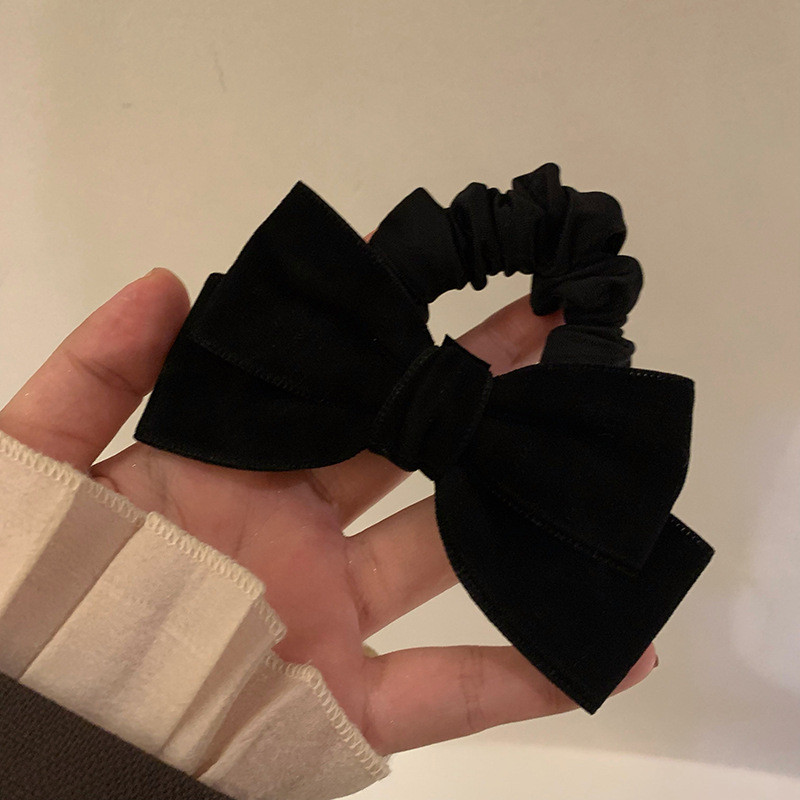 Dây buộc tóc nơ nhung đen cổ điển