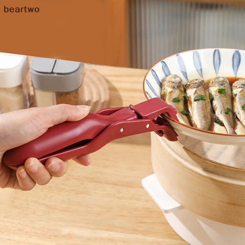 < Beartwo > Kẹp giữ bát chống bỏng đa năng cho nhà bếp Bát ăn nóng Tông kẹp kẹp silicon chống bỏng Kẹp nấu ăn đẹp
