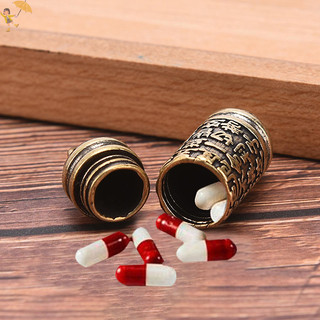 [Gou] Đồng Rỗng Phật Kinh Xi Lanh Mặt Dây Chuyền Móc Khóa Vòng Cổ Trang Sức Hộp Đựng Thuốc VN