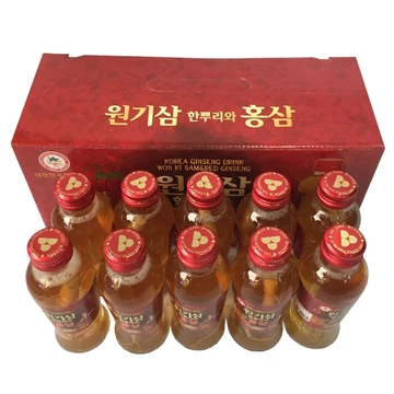 Nước uống ngâm rễ củ sâm Hàn Quốc 10 chai x 120ml, nước sâm củ, nước hồng sâm