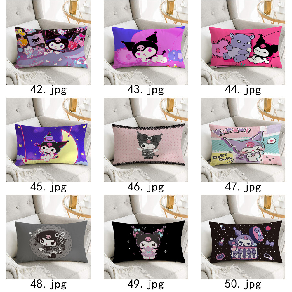 Vỏ gối hình chữ nhật Sanrio Kuromi Vỏ gối Polyester in một mặt (Không có lõi)