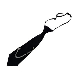 Capa Cool Hiphop Dây kim loại Dây buộc màu đen Dây đeo có thể điều chỉnh Cà vạt buộc sẵn cho Unisex