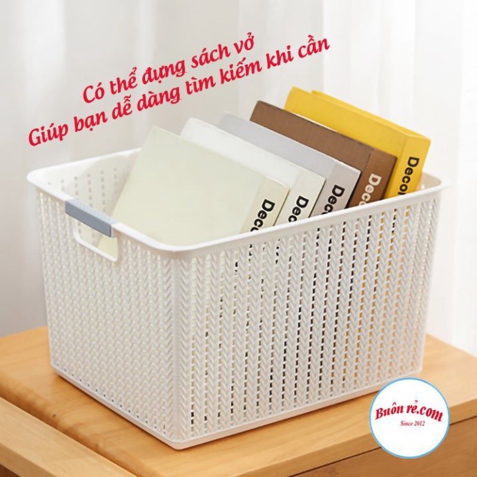 Rổ đan mây đựng đồ đa năng 3 size nhựa Việt Nhật (3415), Giỏ đựng quần áo, dụng cụ nhà bếp -br01262 Babee