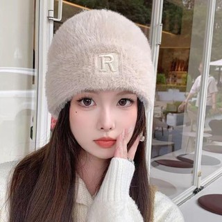Mũ Bonnet Dệt Kim Dày Cho Nữ và Bé Gái, Chống Gió Lạnh