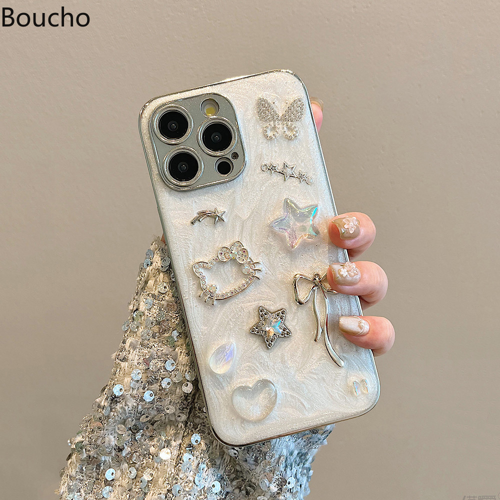 Ốp điện thoại hình con bướm kim cương nhỏ giọt 3D cho iPhone 16 Pro Max 15 14 Plus 13 12 11 Pro Max 14 Plus 15promax 12promax 16Plus Ốp lưng TPU kim cương giả
