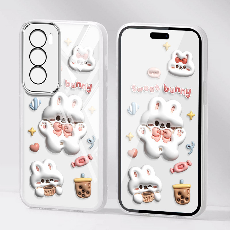 Ốp Điện Thoại YBD INS Style Cho OPPO A5 5G 4G Reno 13 Pro Reno 13F Reno 12 Pro Reno 12F Realme 14X C65 C75 C75X A3 Pro Kẹo Kem Họa Tiết Gấu Bông Dễ Thương