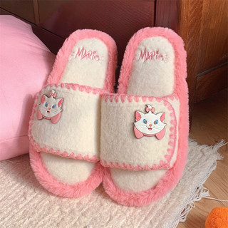 XIXITIAO Disney Marie Cotton Dép Nữ Dễ Thương Nhà Giày Cotton Đế Bằng