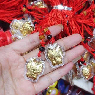 Dây Chuyền May Mắn Mạ Vàng Mặt Hình Rồng 2025. Sợi Chỉ Đỏ Vật Phẩm Phong Thủy May Mắn Cho Gia Đình