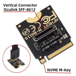 2230 NVMe M.2 Nam Sang Oculink SFF-8612 SFF-8611 PCI-E4.0 67 Pin Nữ Dọc Host Adapter Cho NVME U.2 SSD EGPU