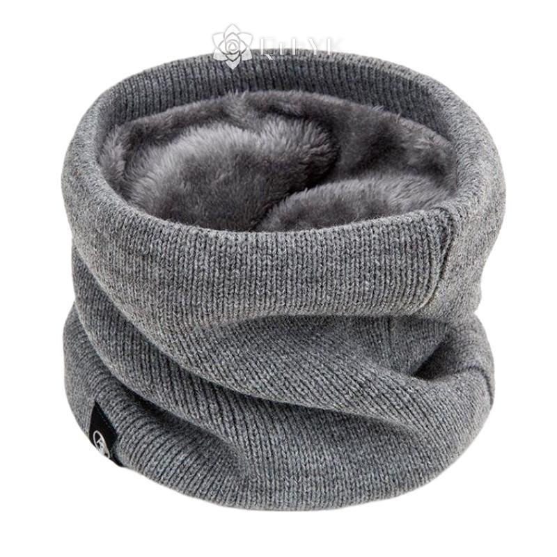Qrhyk Khăn Dệt Kim Mùa Đông Ấm Áp Ngáy Khăn Chắc Chắn Làm Dày Lông Len Cổ Ấm Unisex Nam Cổ Khăn Vòng Nữ Chui Đầu Khăn Mới