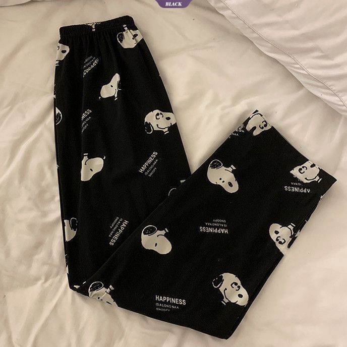 Quần Ngủ Snoopy Dễ Thương Nữ Mùa Xuân, Thu Đông Hoạt Hình Quần Có Đệm Quần Mặc Gia Đình [BL]