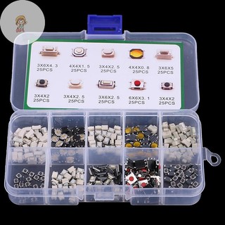 TWE 250 Cái 10 Loại Nút Nhấn Xúc Giác Chìa Khóa Ô Tô Nút Cảm Ứng Microswitch VN