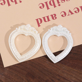 Baroque phong cách ngọc trai bạc trắng Tình Yêu hình học hình chữ nhật Kem khung ảnh DIY phụ kiện trang sức vật liệu bán buôn