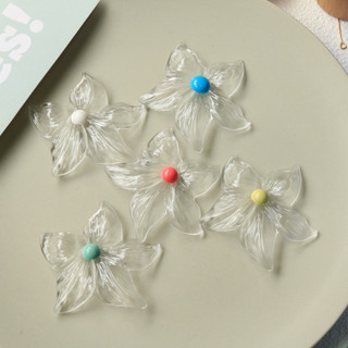 Phụ kiện acrylic DIY hoa kèn không đều, trong suốt, đục lỗ, cho bông tai, phụ kiện tóc, chất liệu ốp điện thoại bán buôn