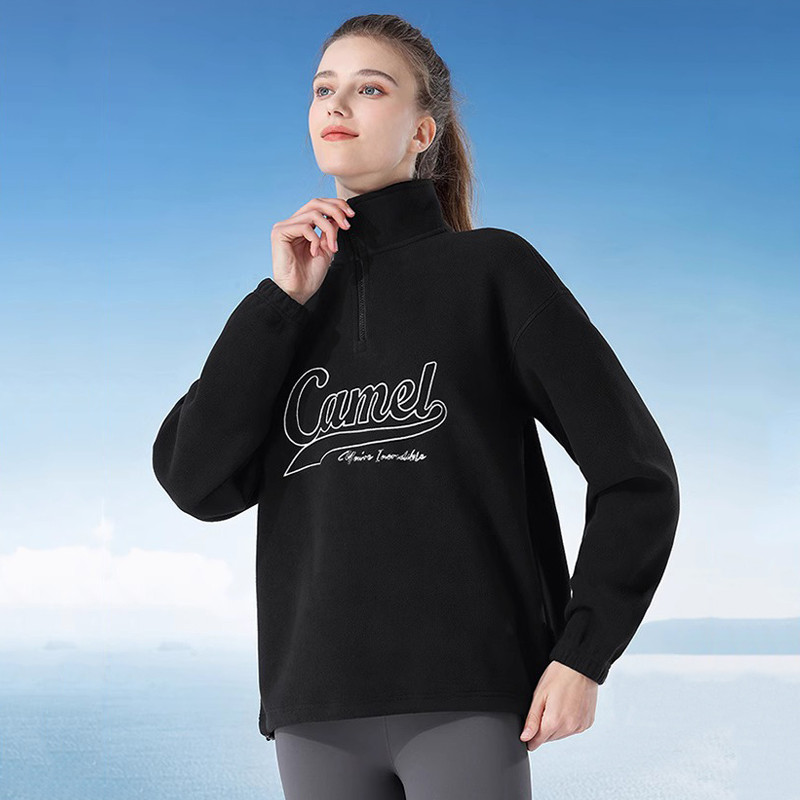Ảnh Áo CAMEL CROWN Cổ Đứng Dày Dài Tay Quần Áo Thường Ngày Ấm Áp Unisex Lông Cừu 4