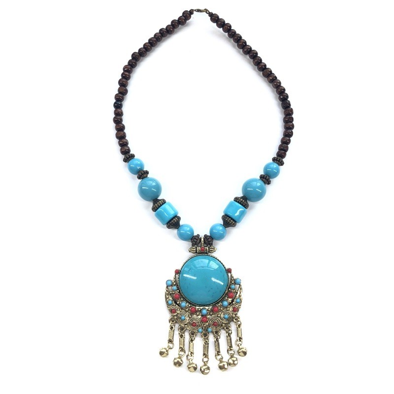 Ghgl❤️Châu Âu Mỹ Retro Thời Trang Vòng Cổ Bohemian Phong Cách Dân Tộc Dài Phóng Đại Chuông Áo Len Dây Xích Nữ Tây Tạng Phụ Kiện