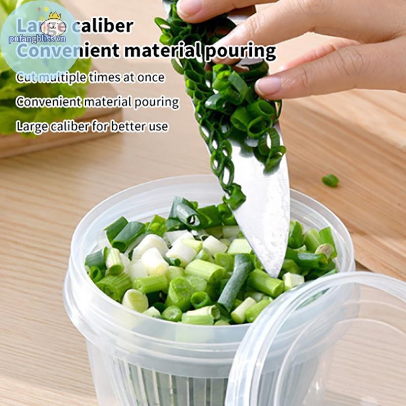 Pufangbliss Tươi Giữ Hộp Hành Gừng Tỏi Nhà Bếp Rau Nhựa Tủ Lạnh Bảo Quản Kín Vỏ Hộp Thoát Nước VN