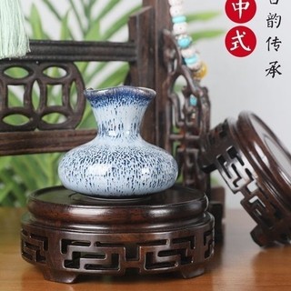 ☀Phong Cách Trung Hoa Khắc Để Bàn Cổ Cây Cảnh Tím Đất Sét Nồi Đá Ngọc Gỗ Gụ Gỗ Mun Đế