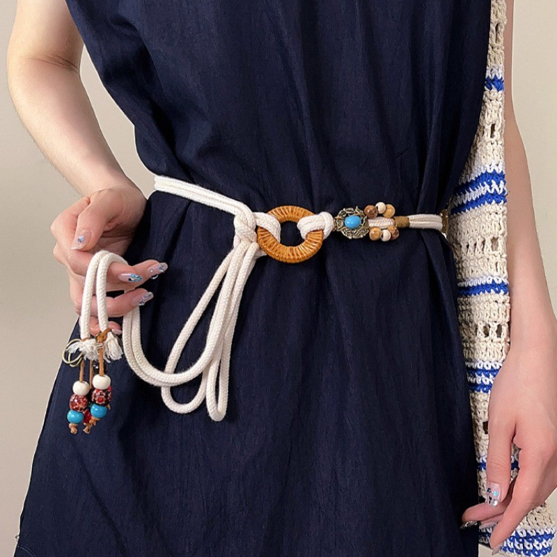 Thắt lưng phong cách Bohemian vỏ bện, thời trang