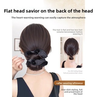 Nußpace Bun Head Tóc Giả Tóc Tổng Hợp Màu Đen, Dễ Dàng Gắn Với Kẹp Và Dây Buộc