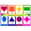 Bộ 8 thẻ học ép plastic chủ đề hình dạng flashcard shapes size A5 giáo cụ dạy học tiếng anh