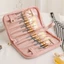 Túi đựng cọ trang điểm FAVORITEGOODS, Túi đựng mỹ phẩm bằng da PU chống thấm nước, Túi đựng cọ dung tích lớn 20 lỗ bền di động