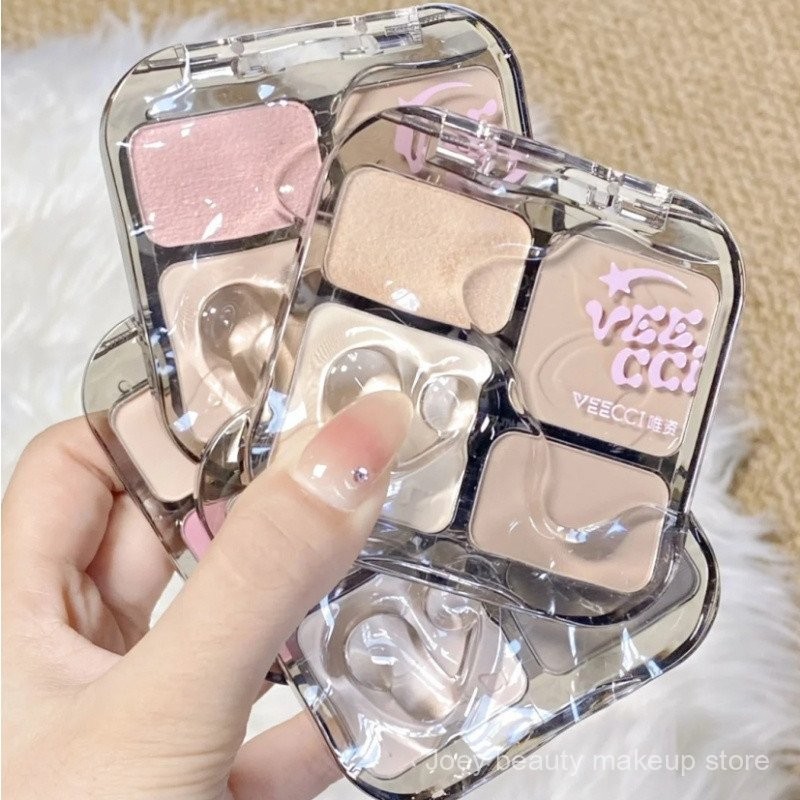VEECCI Điểm Nổi Bật Kết Hợp Đĩa Sửa Đổi Mặt Blush Mũi Bóng Làm Sáng Nước Mắt Yên Tĩnh Mặt Tự Nhiên Nổi Bật Đĩa Kết Hợp 1N3N