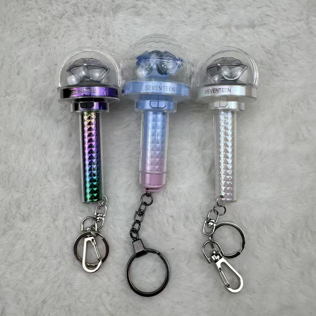 Kpop Idol Seventeen Mini Lightstick Keyring SVT 10th Anniv Edition Buổi hòa nhạc Glow Stick Móc khóa cho Carat Collectibles Quà tặng