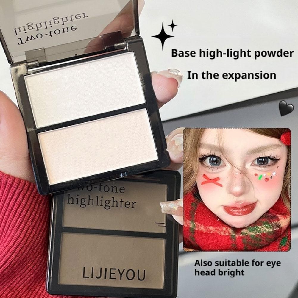 Bảng highlighter hai màu Trái Matte Finish Right Face Highlighter Middle Shadow Eyes E7z5