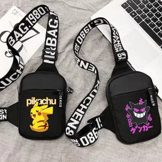 Túi đeo ngực Pokemon mới hoạt hình nhẹ và thời trang túi đựng điện thoại di động túi đeo chéo du lịch túi đeo vai đa năng