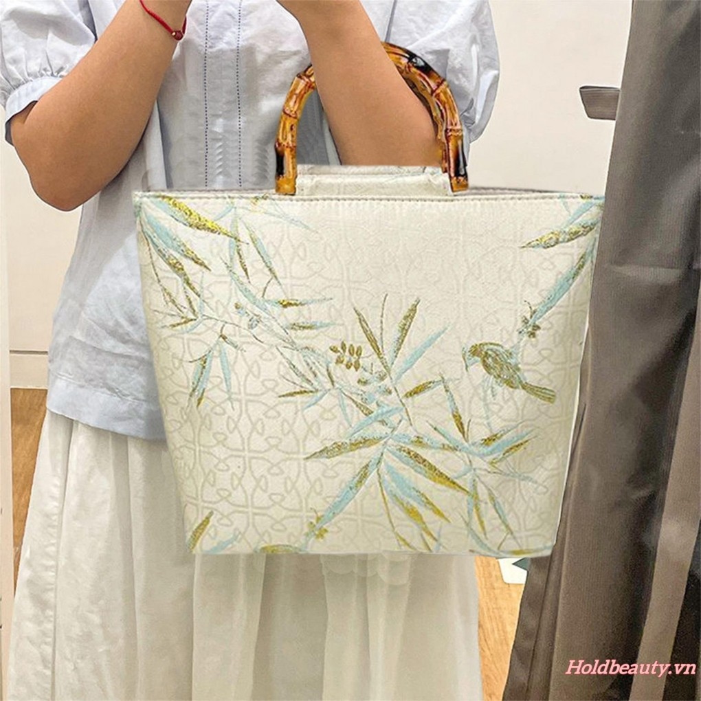 Phụ Nữ Dung Tích Lớn Tote Hợp Thời Trang Retro Thêu Hoa Túi Đeo Vai Túi Xách Đi Biển Du Lịch Hàng Ngày Mua Sắm