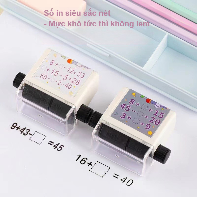 Con lăn phép tính,máy tạo phép toán Cộng Trừ Nhân Chia ngẫu nhiên cho bé - Con lăn phép toán[TẶNG KÈM MỰC IN]