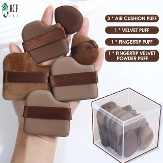 Chocolate Velvet Flocking Powder Puff Set Soft Flocked Powder Puff Kit Bộ dụng cụ Puff Mỹ phẩm có khóa đa kích thước