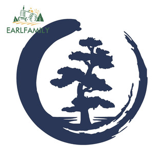 EARLFAMILY Enso Vòng Tròn Cây Nhật Bản Dán Xe Máy Ván Lướt Sóng cốp Xe Sáng Tạo Chống Thấm Nước Vinyl Decal Chống Trầy Xước Kiểu Dáng Xe