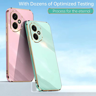 Vỏ mạ mềm khung vàng sang trọng cho Honor 400 Pro 400 Lite X70i X6C GT Vuông cạnh phẳng Vỏ silicon Ống kính Bảo vệ toàn diện Mặt sau thời trang chống sốc Vỏ điện thoại