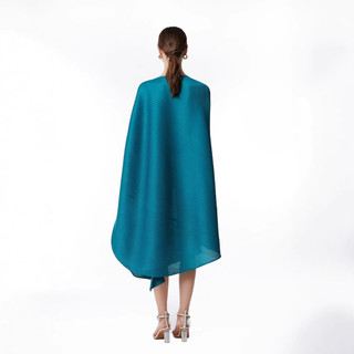 Miyake Đầm Rời Xếp Ly Bao Thịt, Cổ Tròn, Thời Trang Sang Trọng