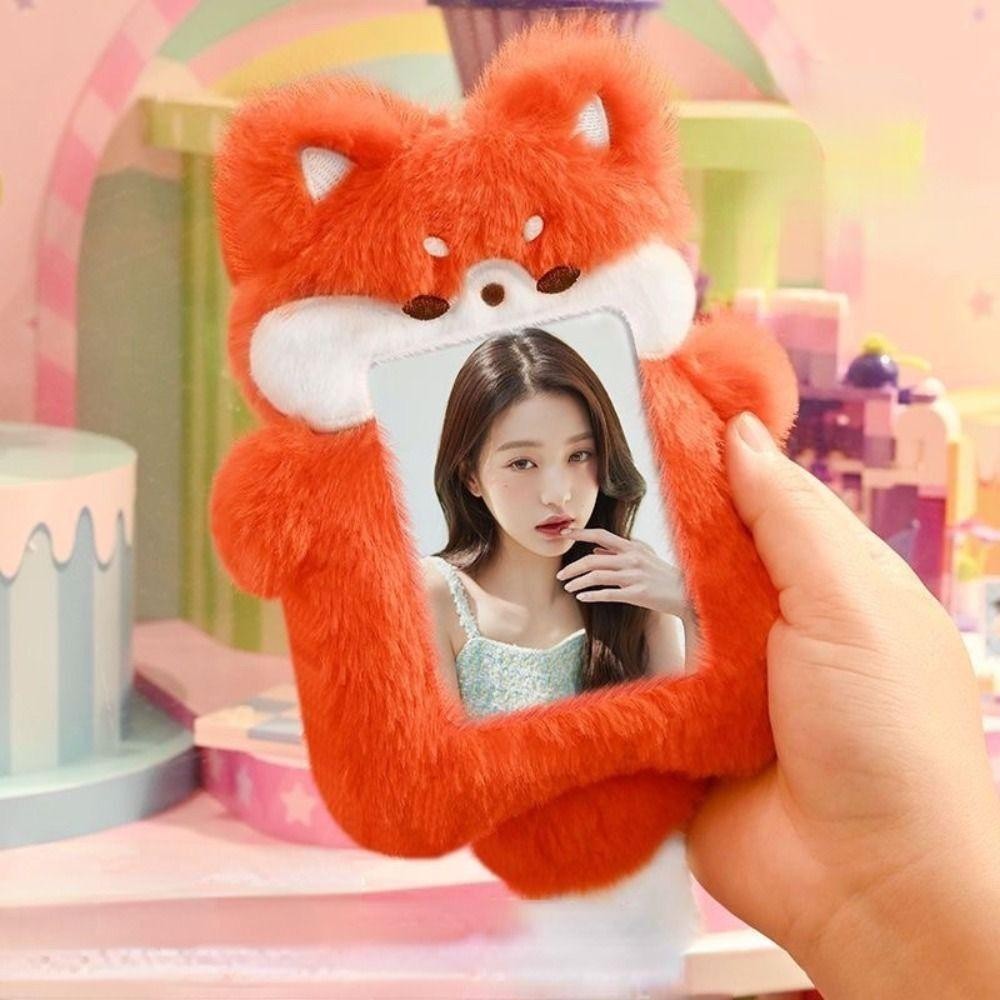 HOBBYIN Photocard, Hộp đựng thẻ ảnh gấu / thỏ / gà con sang trọng, Chất lượng cao Phim hoạt hình dễ thương Đa chức năng Thẻ cửa xe buýt tay áo Học sinh