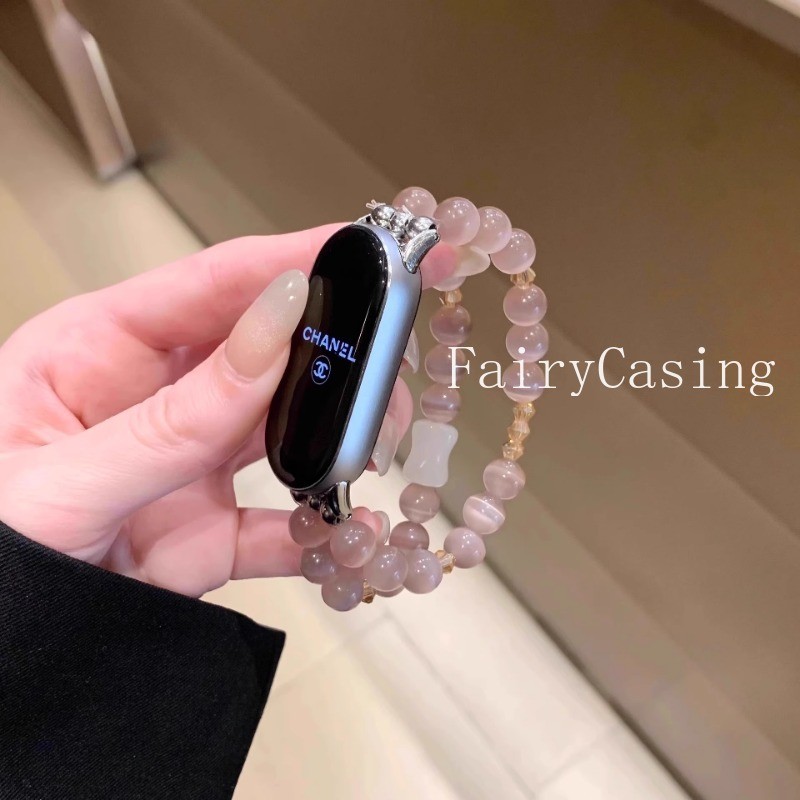 Dây Đeo Trang Sức Cho Xiaomi Mi Band 10 8 9 7 6 5 4 3 Dây Đeo Tay Sang Trọng Mắt Đá Vòng Tay Dây Chuyền Cho Mi Band 8 9 Pro Band