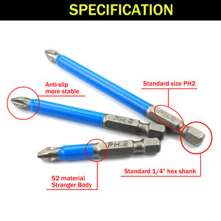 【COD】【48h】Bộ 7 Đầu Vít ph2 Chống Trượt Độ Cứng Cao bits 25mm-150mm mũi khoan mũi vít bộ mũi khoan bộ ốc vít