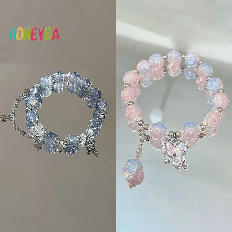 < Honeyba > Nhẹ Sang Trọng Ngọt Ngào sel Vòng Tay Nữ Thời Trang Bé Gái Giả Tưởng Đính Hạt Dây Đàn Hồi Vòng Tay Phụ Kiện Trang Sức Quà Tặng