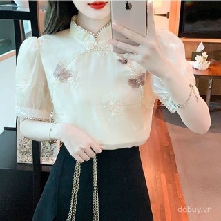 Áo Barong Filipiniana Hiện Đại Phong Cách Châu Á, Thêu Đính Hạt, Cổ Đứng - Mùa Hè 2025