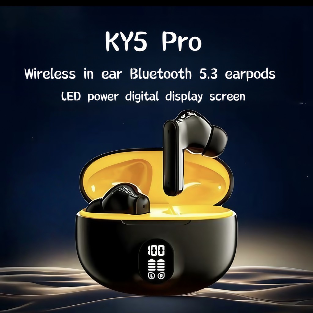 Nút tai Bluetooth không dây KY5 Pro có màn hình kỹ thuật số, cảm ứng và ...